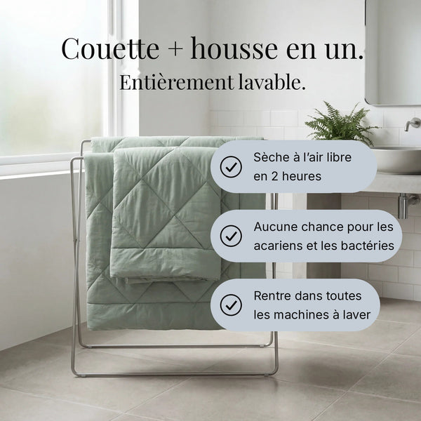 Couette EasyDream – La 2-en-1 à séchage rapide qui vous dispense de housse de couette.